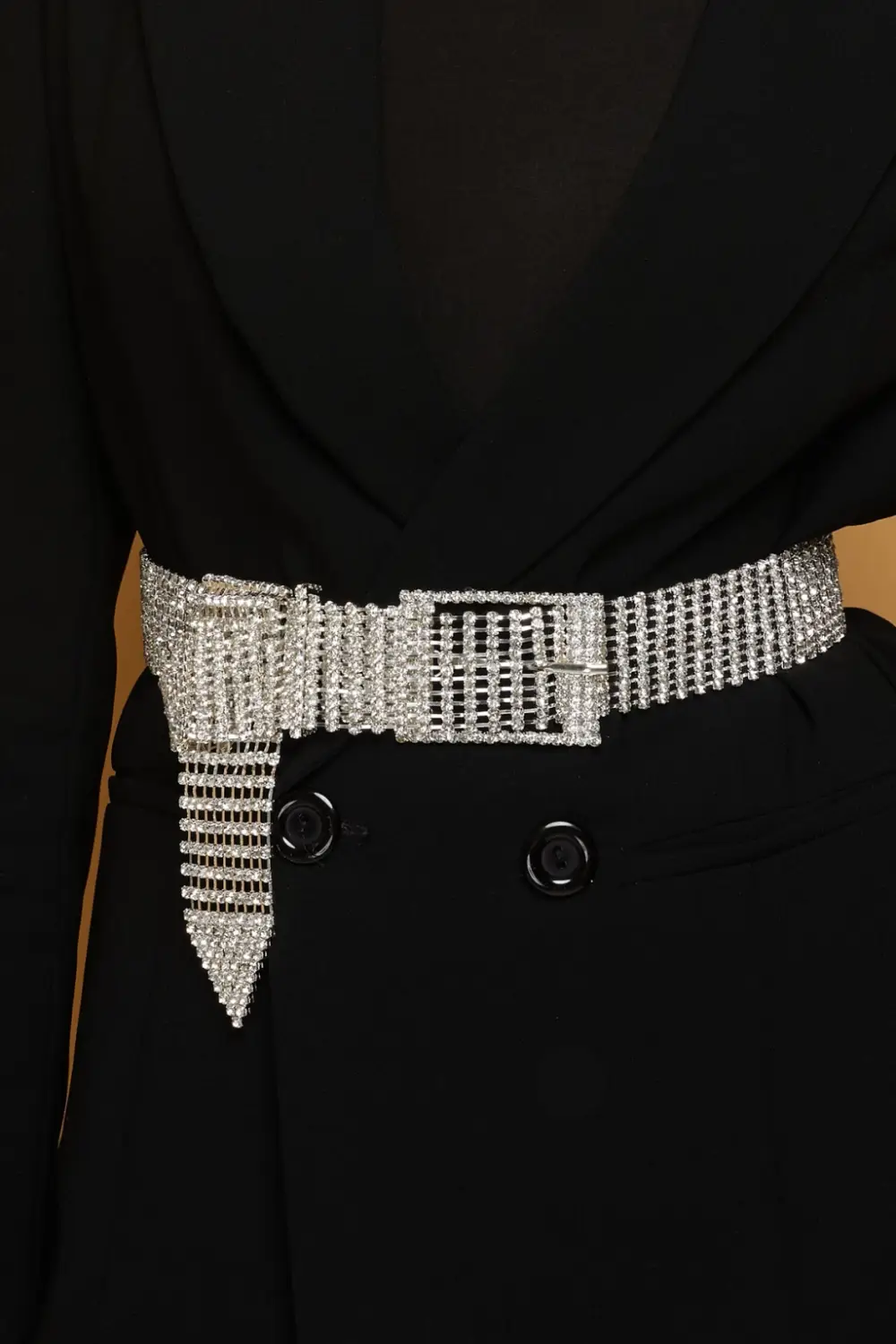 Kadın 10 Sıra Tokalı Model Gümüş Kristal Zirkon Taşlı Abiye Elbise Pantolon Etek Düğün Parti Kemer