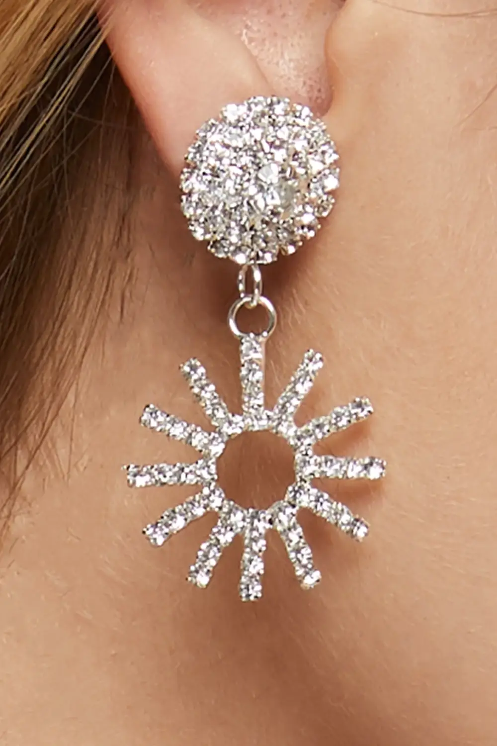 Сережки для жінок з гірчастим дизайном, оздоблені кристалами циркону, сріблясті, антиалергенні, для весіль, свят та урочистостей