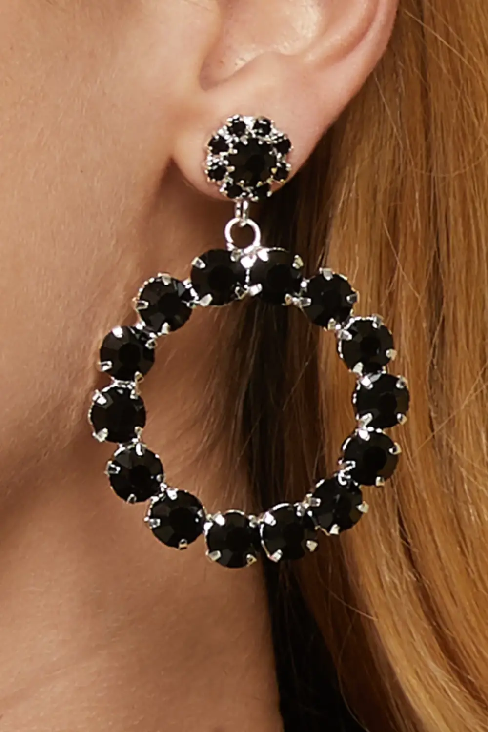 Жіночі чорні серйозно з круглим цирконієвим камінням серйозні серйозні серйозні прикраси для весілля та святок