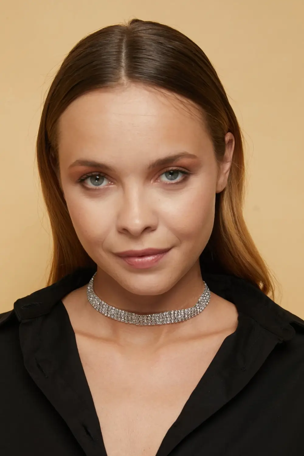 Women's 4 Row Model Zircon Stone Silver Diamond Necklace Evening Dress Choker Engagement Wedding Bridal Collar Choker