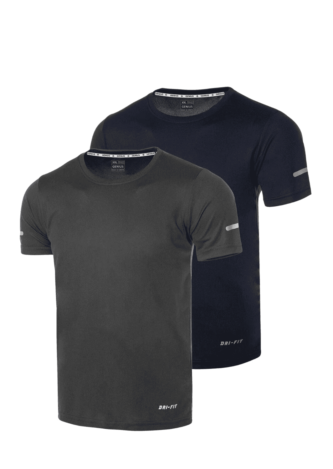 Мужская спортивная футболка DRIFIT-KISAKOL2 с влаговыводящими и быстросохнущими свойствами, доступна в размерах S-2XL и цветах графитовый и тёмно-синий