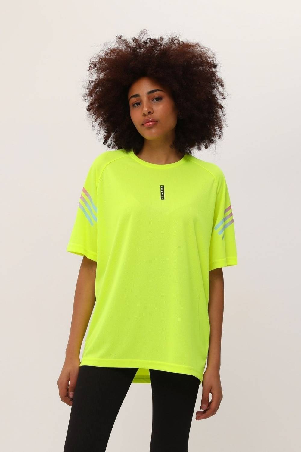 Genius Fit Women's Printed Fitness T-Shirt with Mesh Back, Soft and Moisture-Wicking, Keeps You Cool and Dry