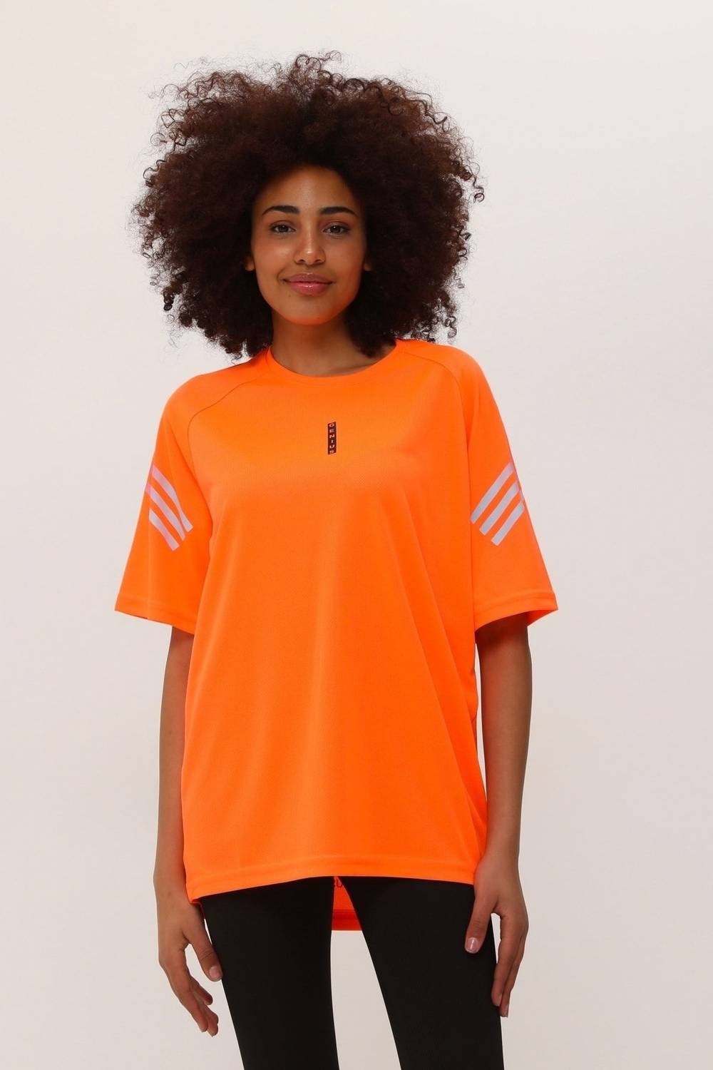 Жіноча спортивна футболка з принтом для фітнесу, розміри S, M, L, XL, колір помаранчевий