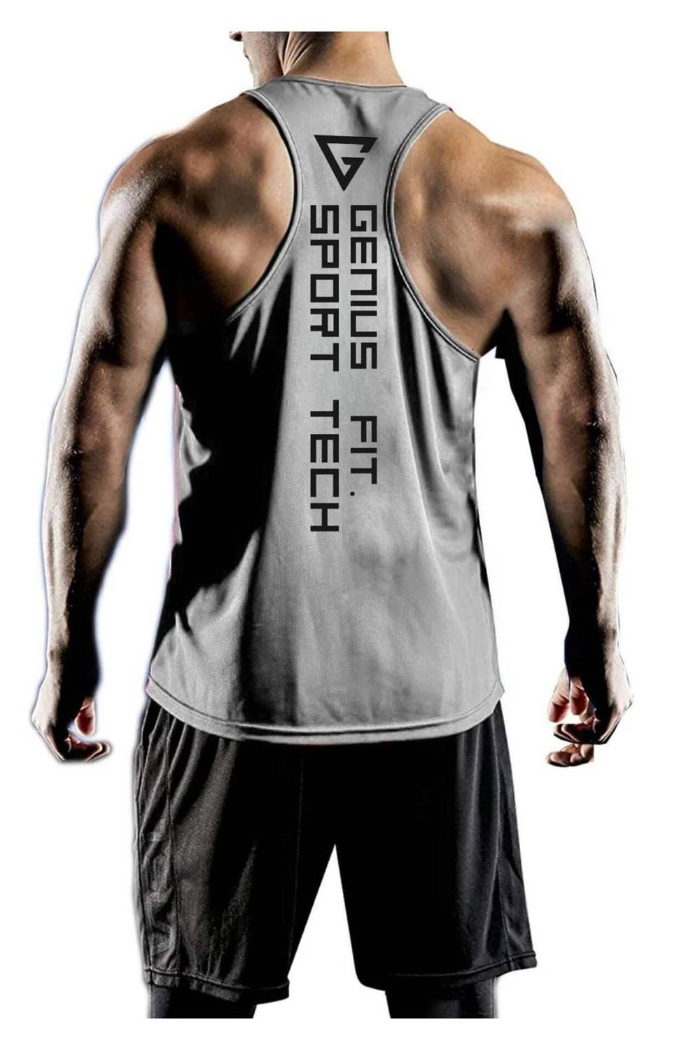Men's Dry Fit Y-Back Gym Fitness Tank Top with Breathable Fabric and Quick-Drying Features