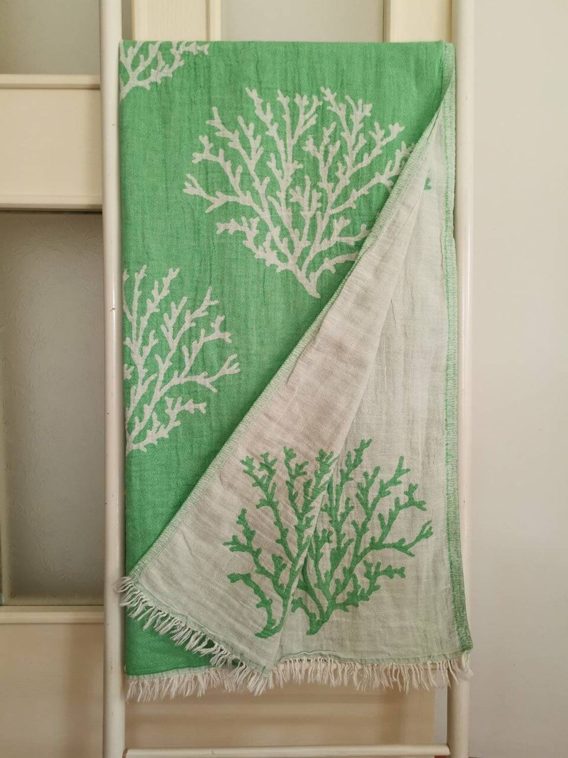 منشفة حمام ، بشتيمال ، منشفة شاطئ ، طبقة مزدوجة من الشعاب الخضراء