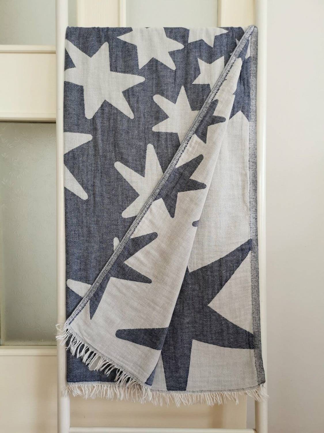 Двошаровий бавовняний рушник з зірками, 95x175 см, для ванни, пляжу та сауни, м'який, кольоровий, з хорошою поглинаючою здатністю