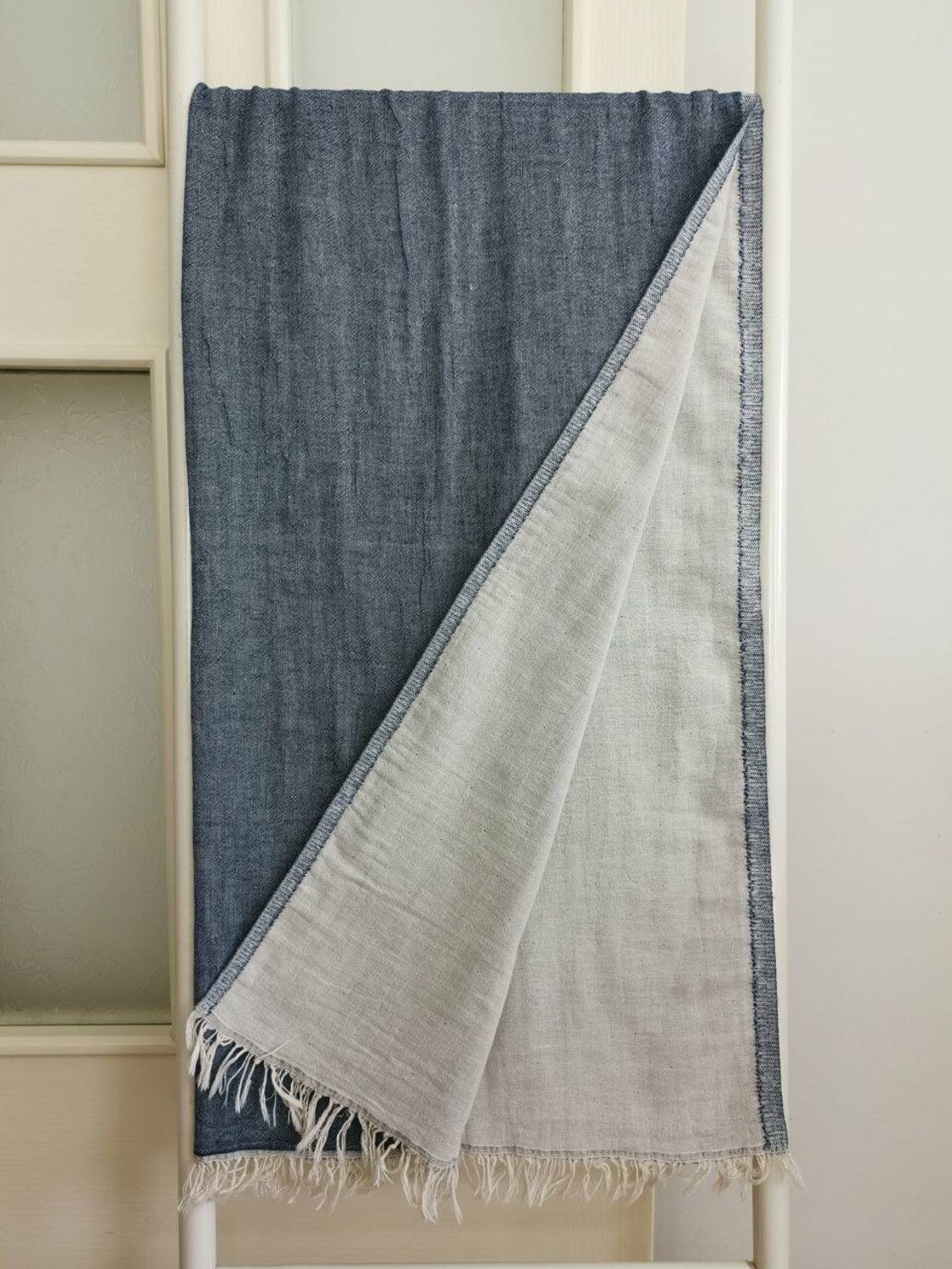 Peshtemal, Bath Towel, Beach Towel, Double Layer Plain Denim