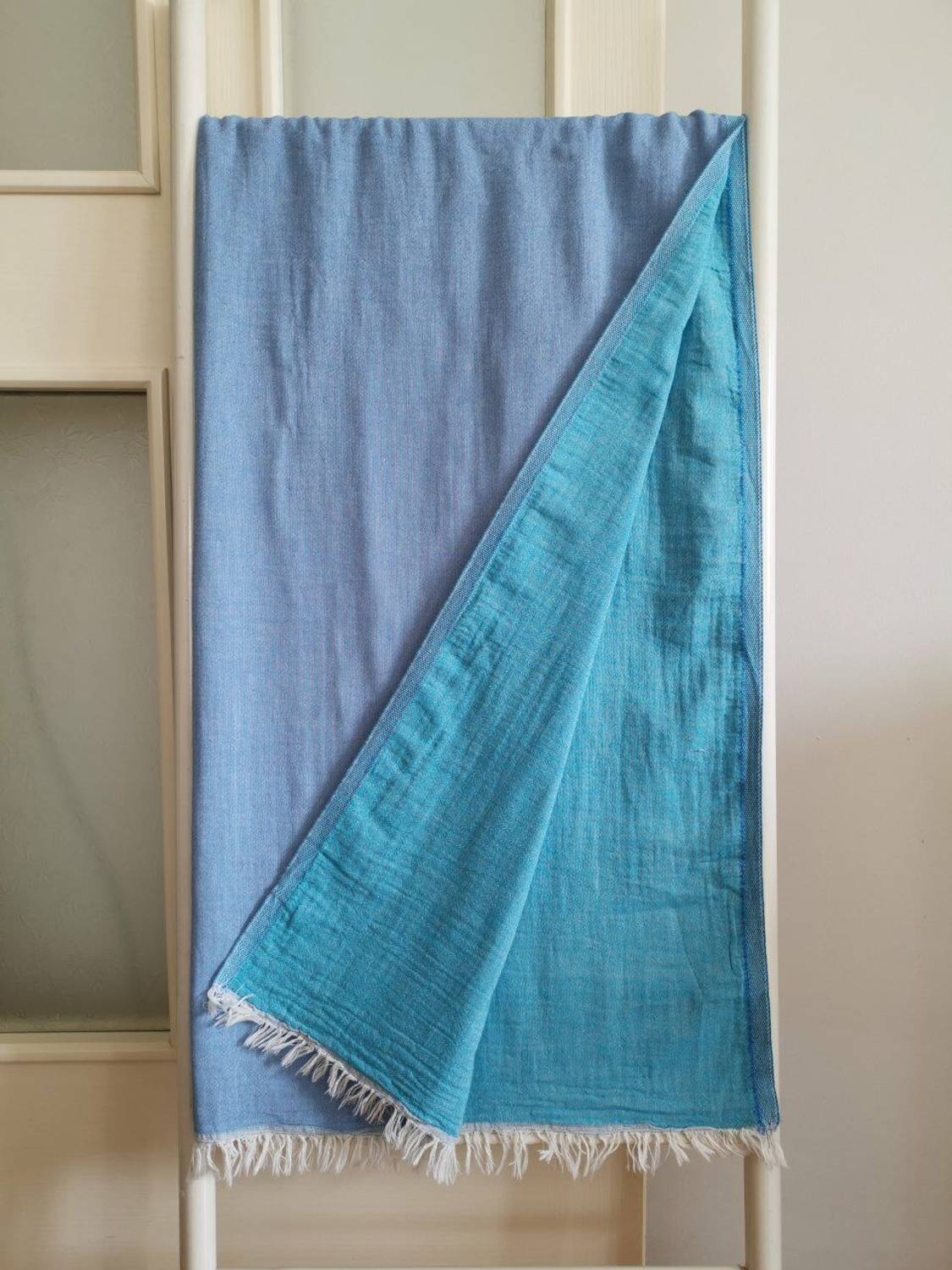 Peştemal, Banyo Havlusu, Plaj Havlusu, Çift Katlı Düz Okyanus Mavisi