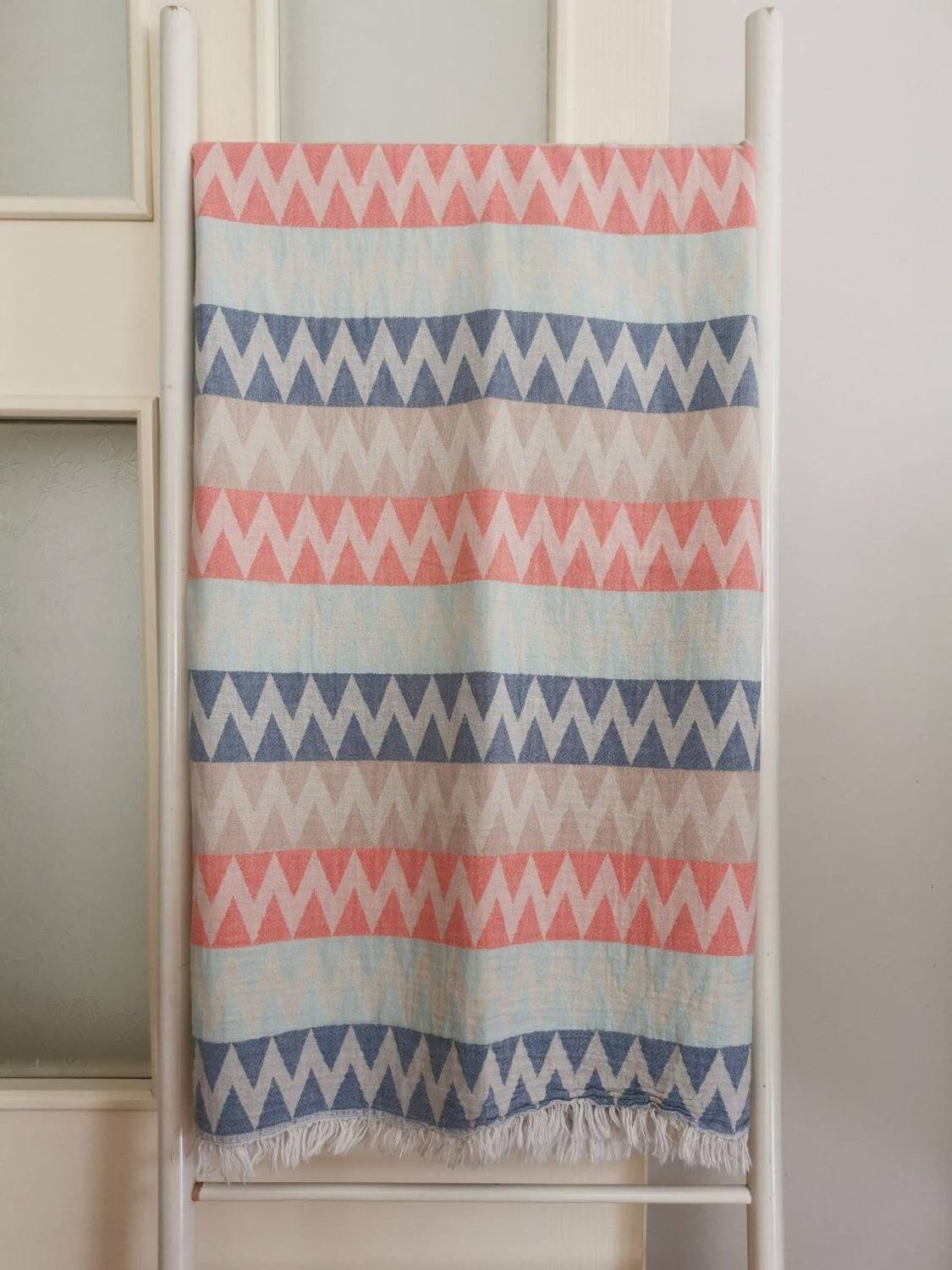 Peshtemal, Bath Towel, Beach Towel, Double Layer Wave Mint