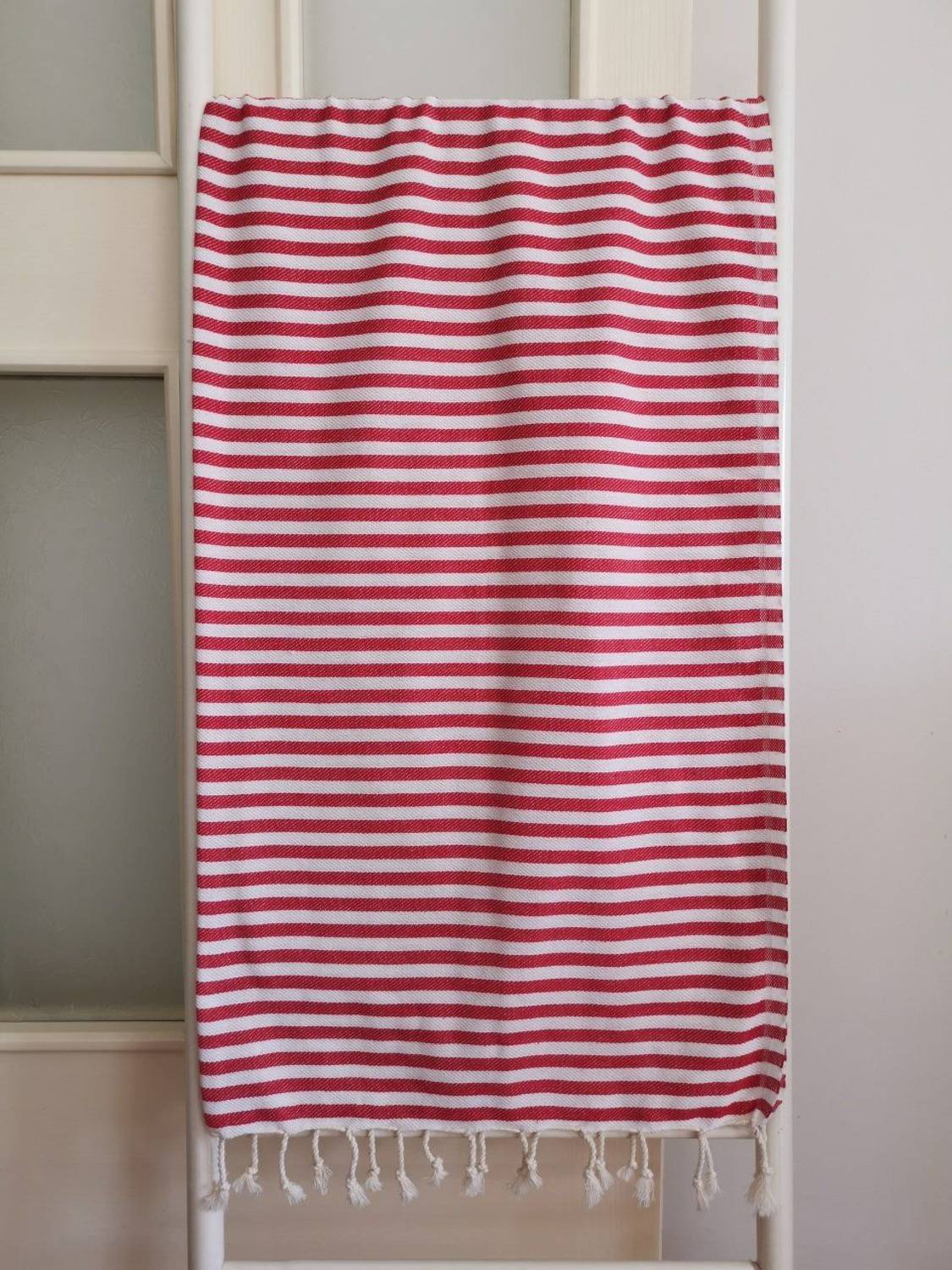 Червоний зебровий пляжний рушник з 100% бавовни, 85x170 см, м'який, швидко сохне, ідеальний для бані та пляжу, з чудовими кольоровими візерунками