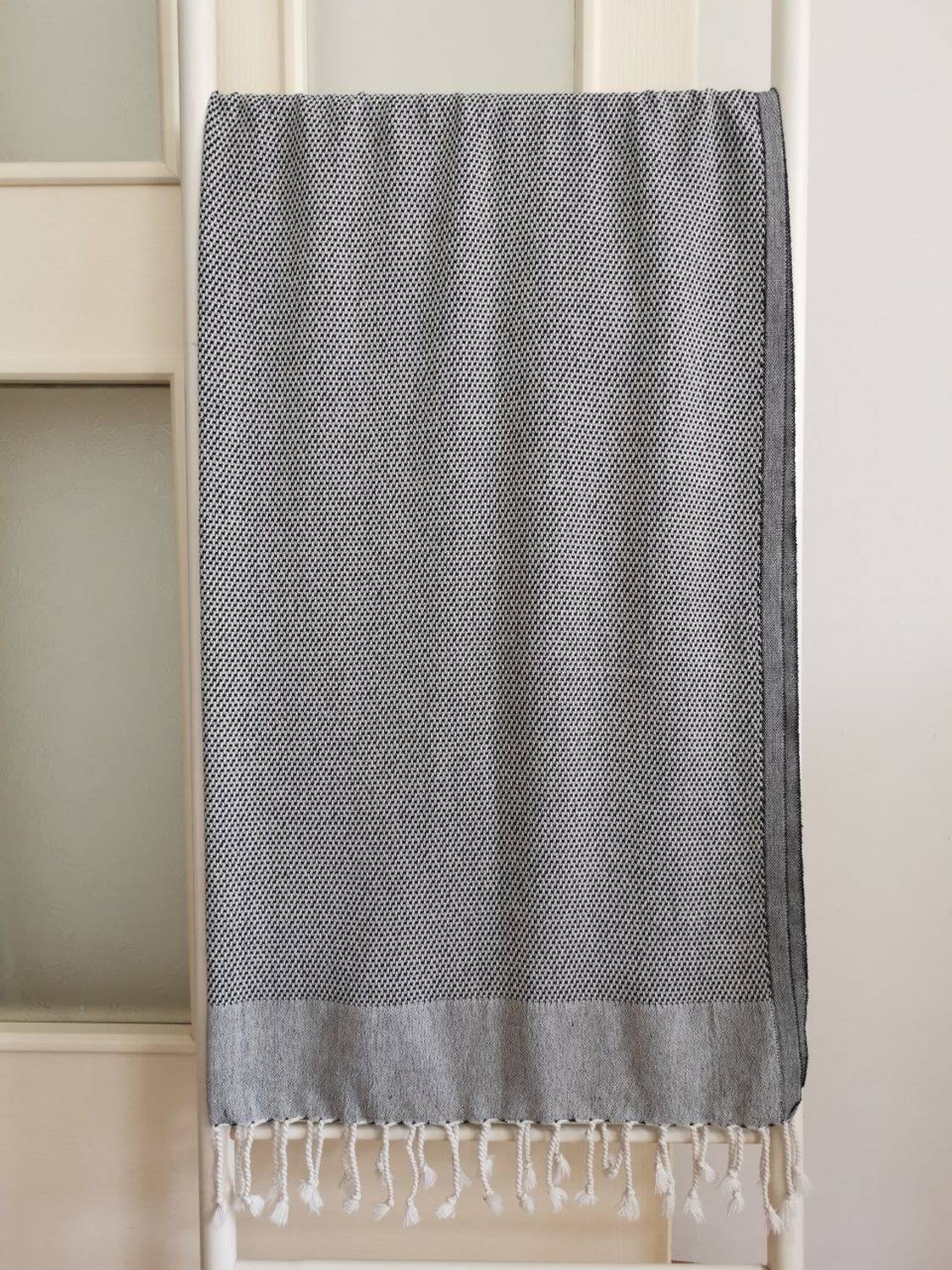 Peshtemal, Bath Towel, Beach Towel, Double Face Honeycomb Black