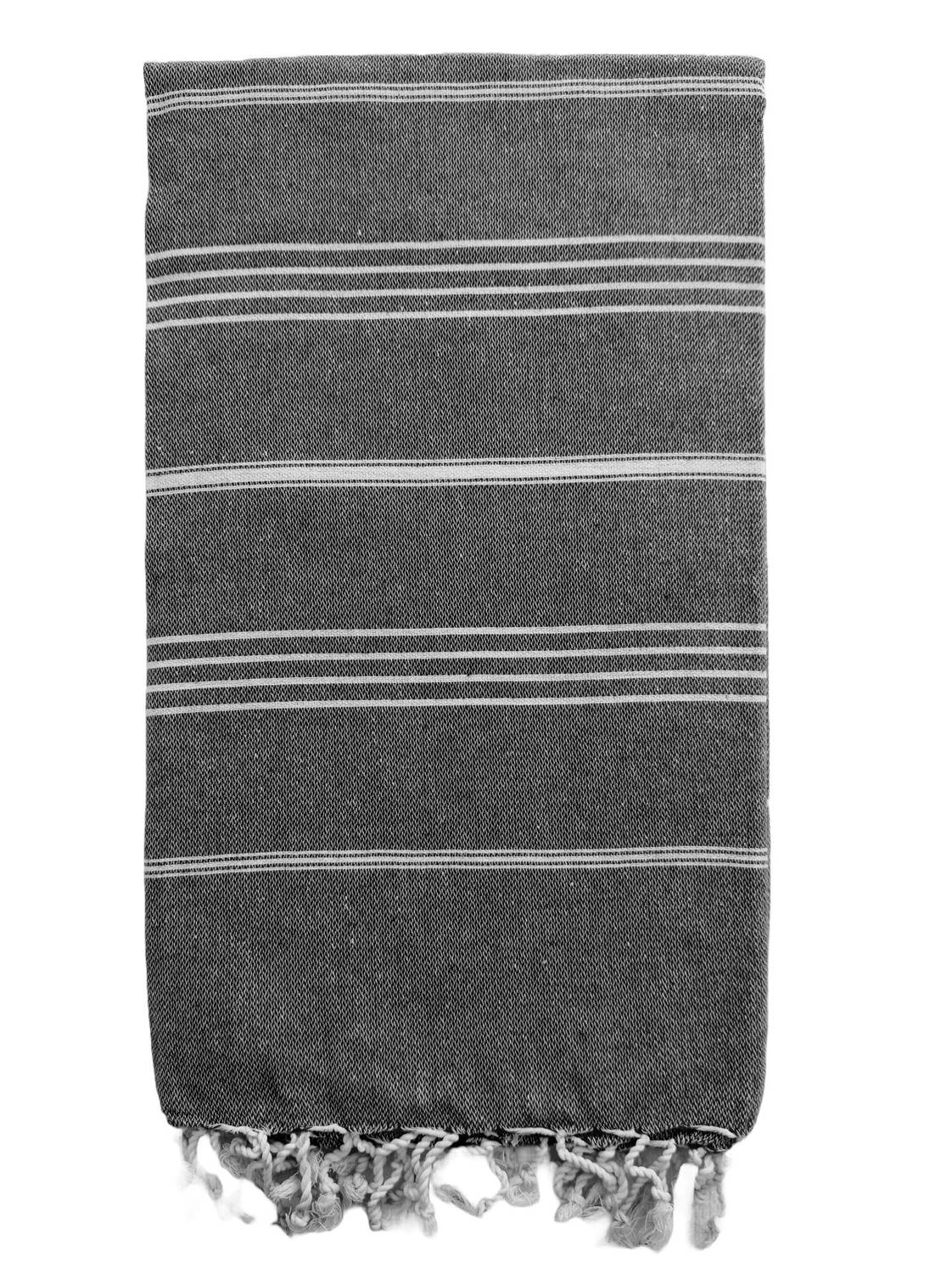 بيشتمل سلطاني، 100x180 سم، منشفة سوداء، طويلة الأمد، تستخدم في الحمام والشاطئ مع نقوش مميزة وامتصاص ممتاز للماء