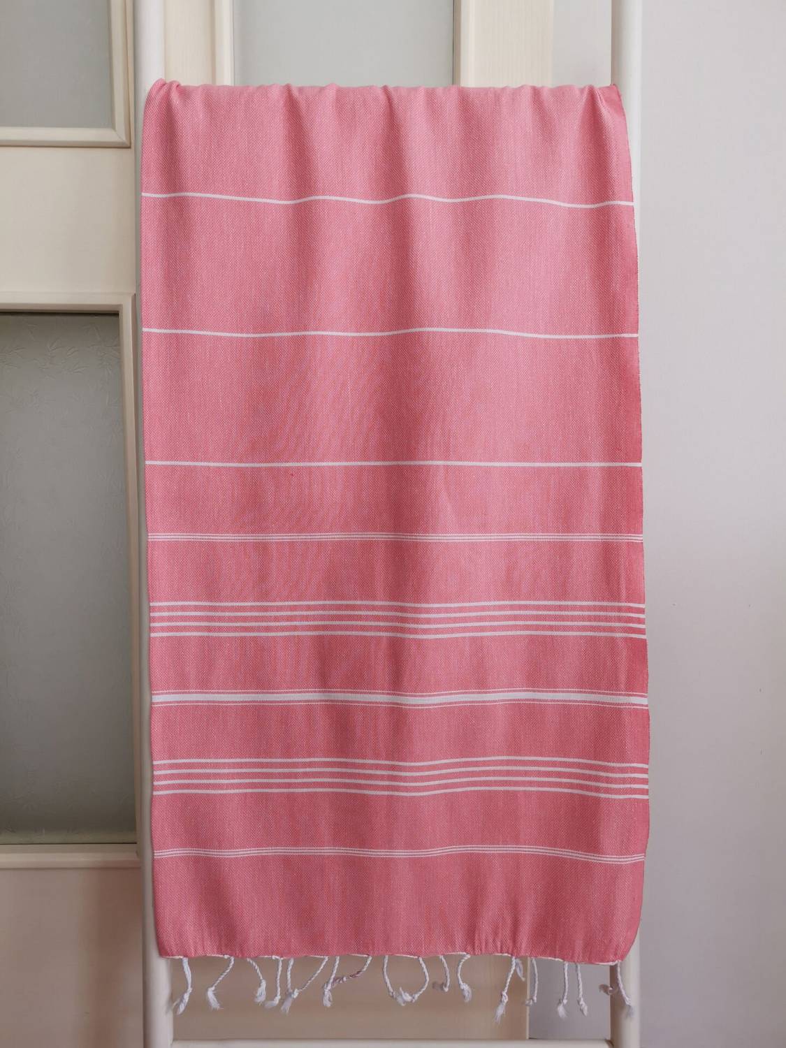 Памучний рушник Султан, Рожевий, ванна, пляжний, сауний рушник, розміри 100*180 см, вага 300 г, швидко сушить, для подарунків та декору