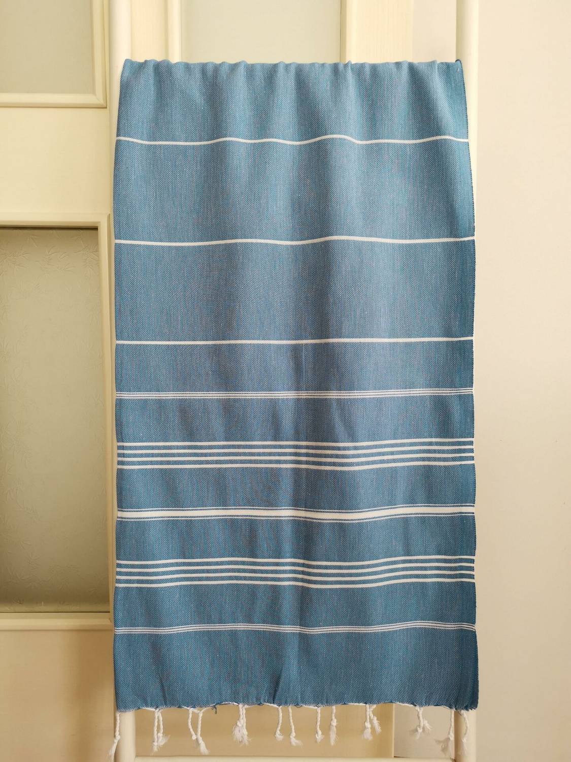 Султан Паштмал, синій, 100% натуральна бавовна, 100*180 см, для ванни, пляжу, сауни та декору, швидко сохне, легкий та компактний