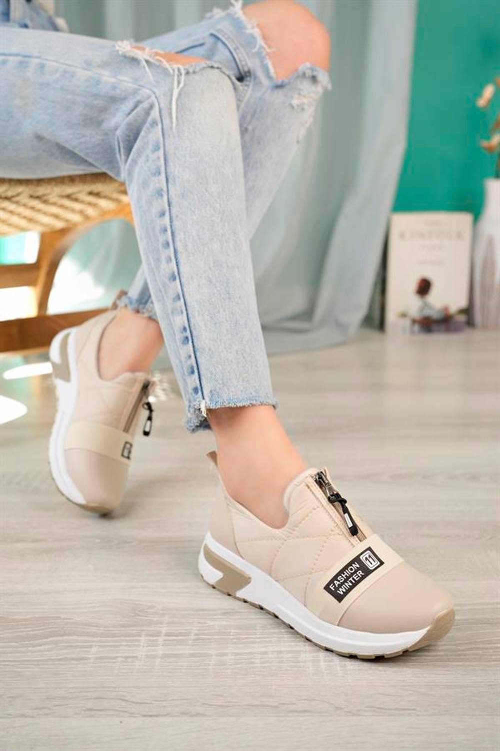 Женские повседневные туфли Aymood с ремешками и застежкой, нюдовая кожа, стильные и удобные для ежедневного использования