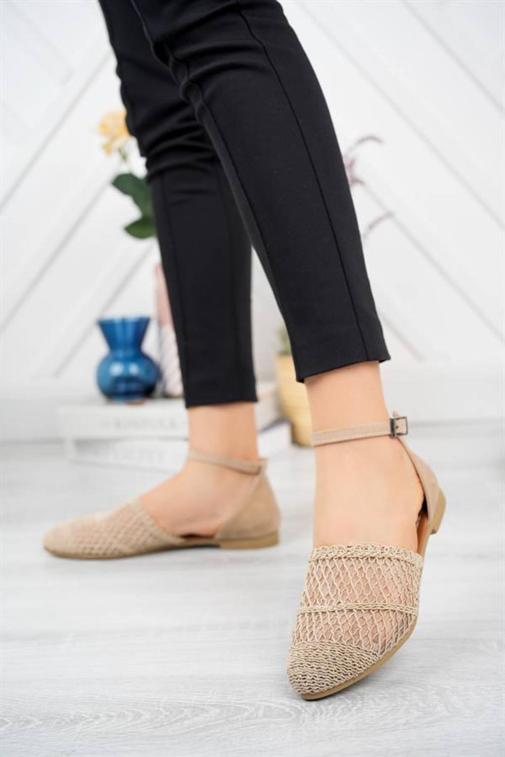 Aymood В'язані балетки з зав'язками на щиколотці 502, текстиль, розмір 39