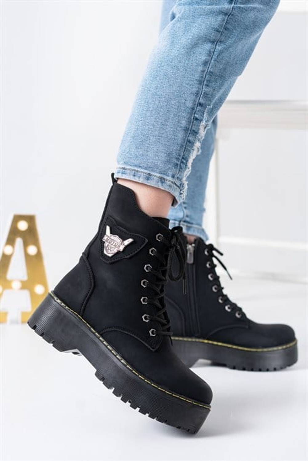 Aymood Lace Up Buckle Women 5 Cm