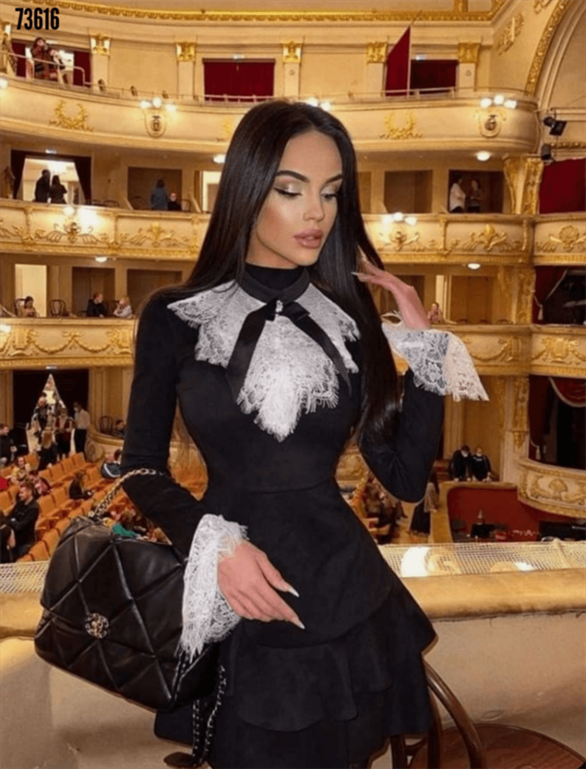 Kadın Scuba Dalgıç Kumaş Ithal Dantel Ve Bronş Detaylı Fırsat Ürün Elbise