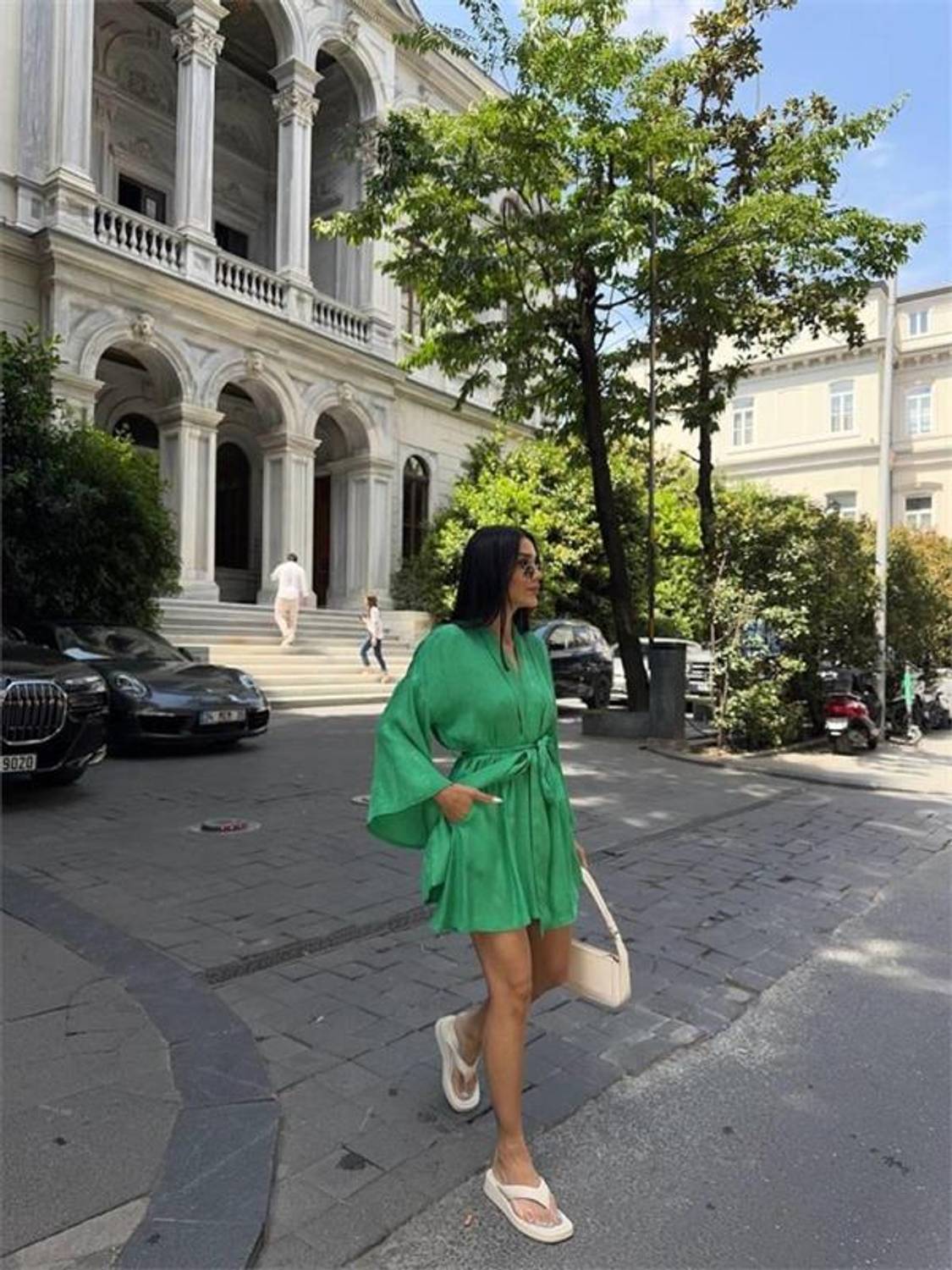 JAKARLI KİMONO - ŞORT TAKIM - Yeşil