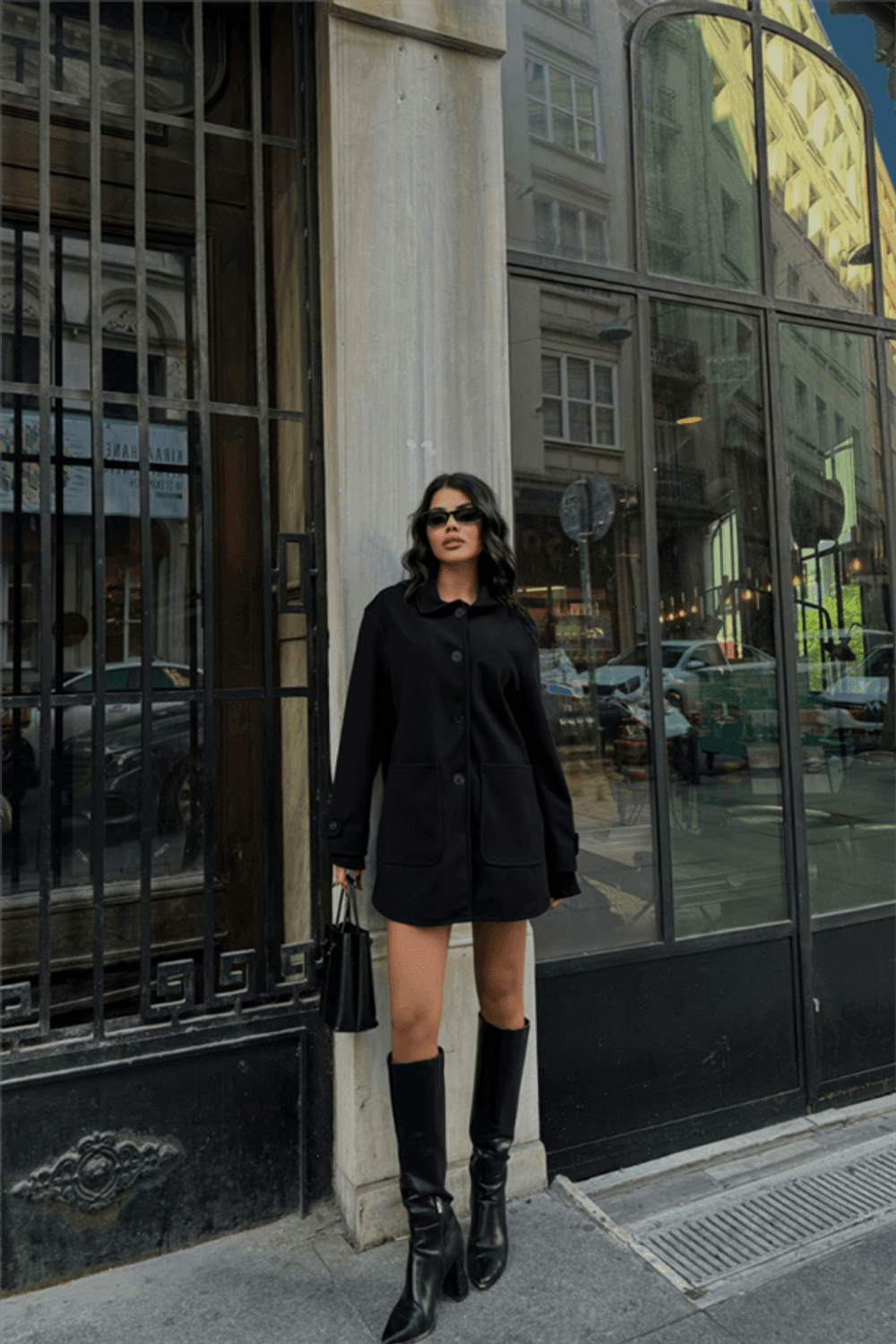 KAŞE CEKET 4 DÜĞME MODEL - Siyah