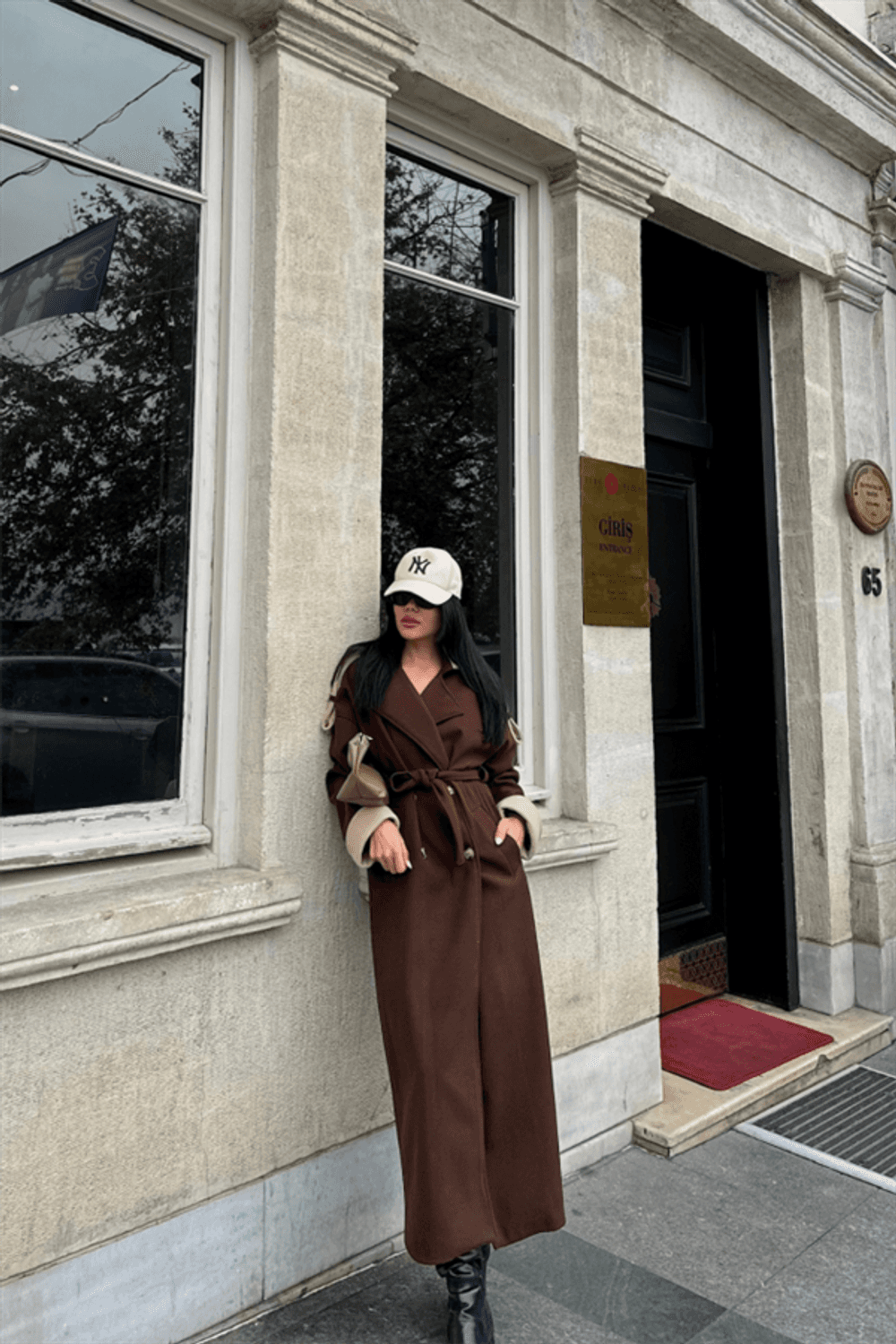 KABAN  YAKA VE MANŞET BEJ RENKLİ - Kahverengi