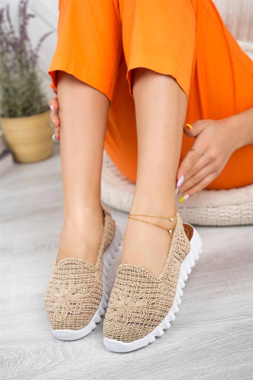 Aymood Arkası Açık Triko Babet Nude Tekstil
