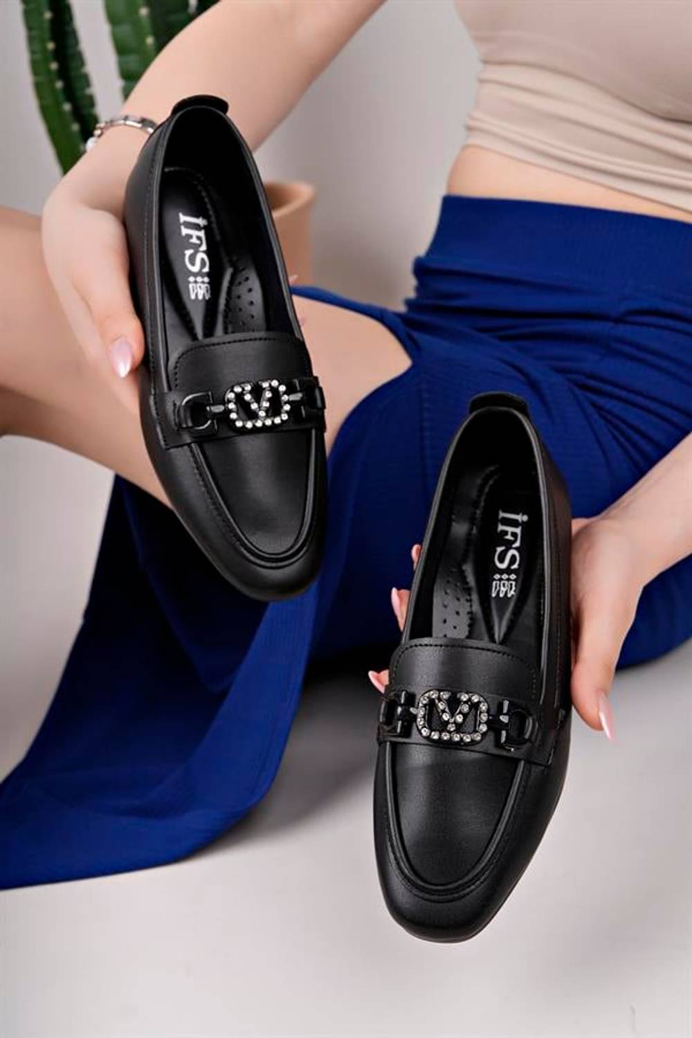 Aymood Kadın Loafer Makosen Casual Tokalı Günlük Ayakkabı Şık Ve Rahat