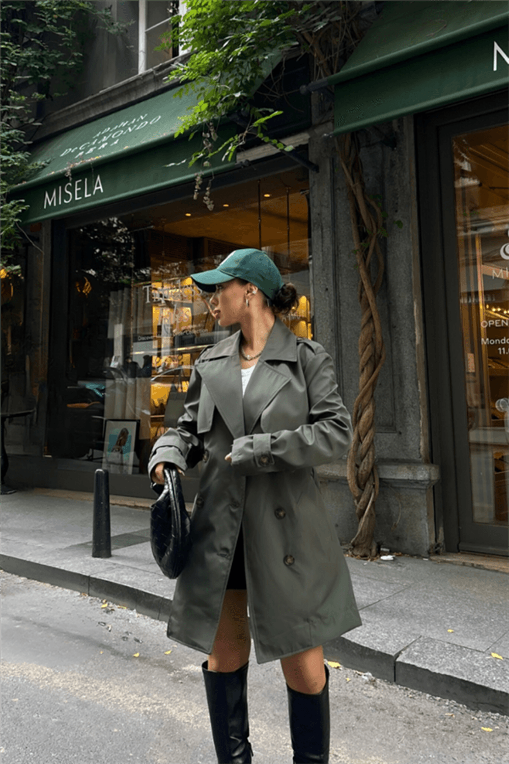 TRENCH KISA ŞANEL BOY - Haki