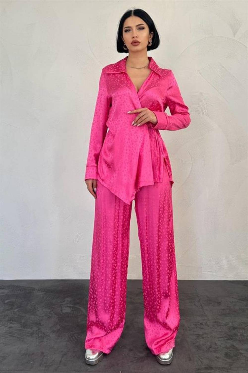 Pembe Jakarlı Biye Takım