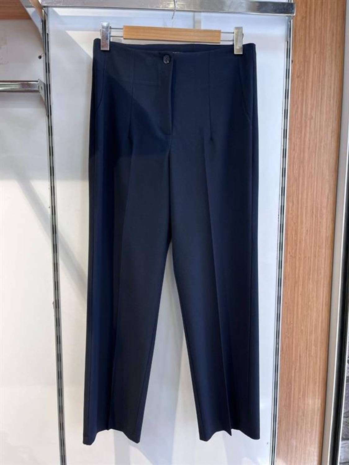 Poly Viscose Yüksek Bel Pervazli Pantolon