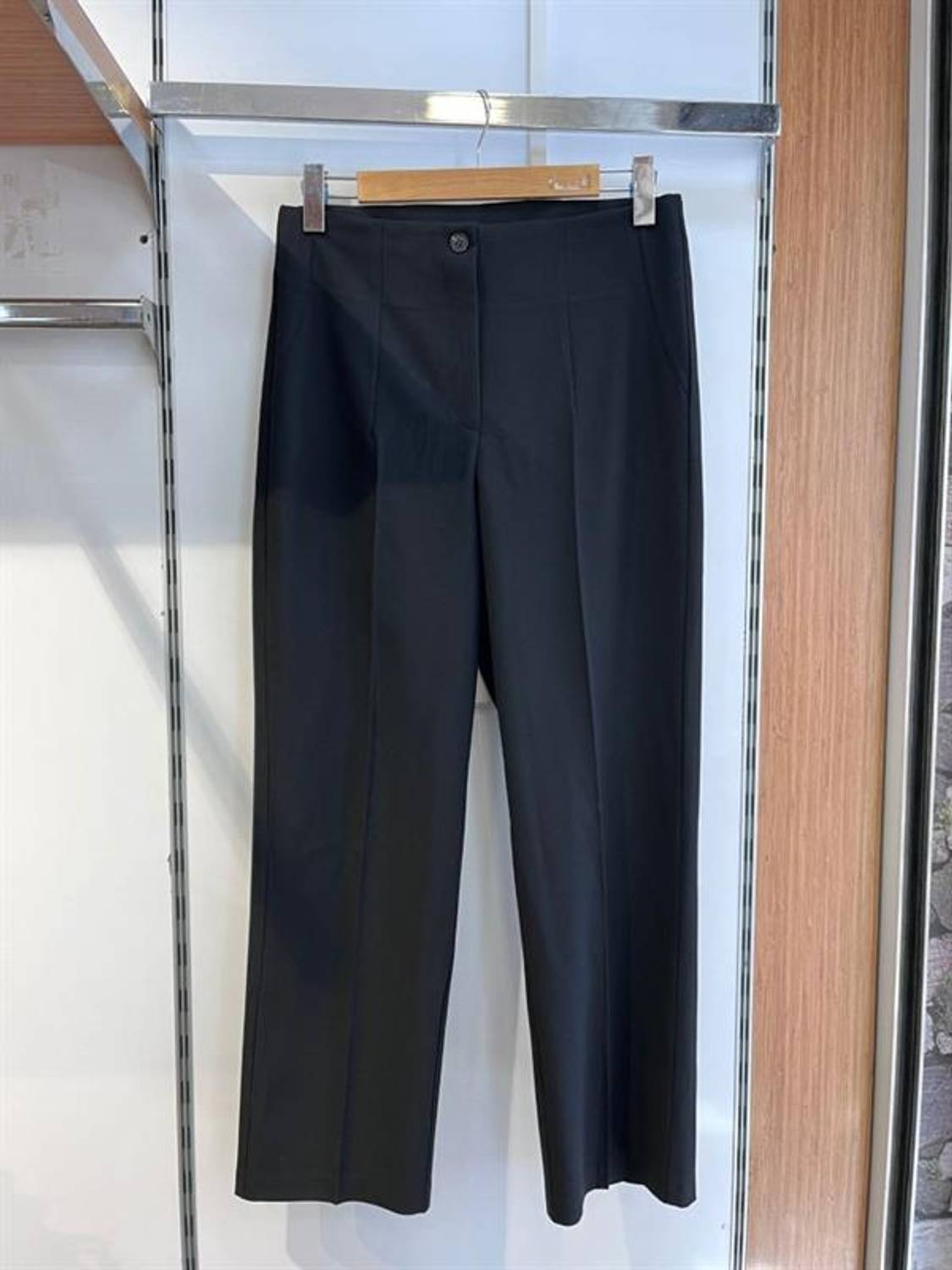 Poly Viscose Yüksek Bel Pervazli Pantolon