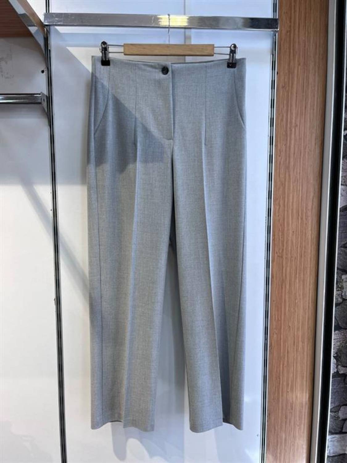 Poly Viscose Yüksek Bel Pervazli Pantolon