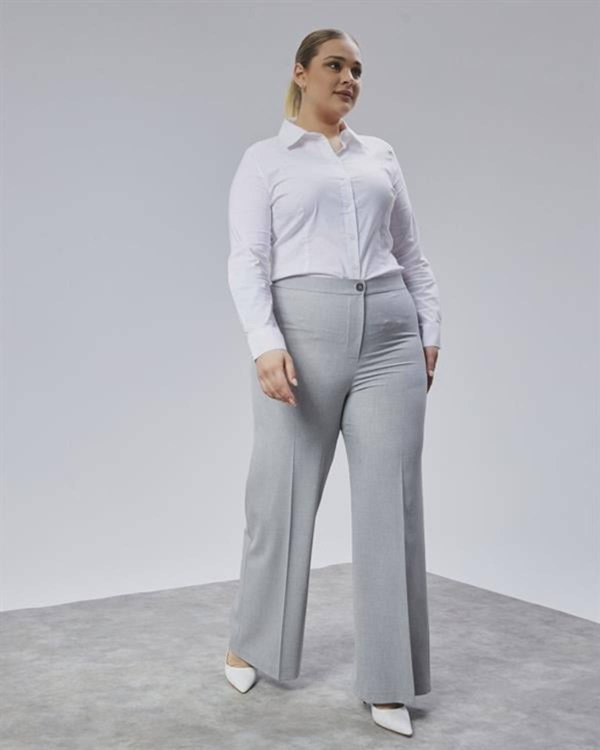 Poly Viscose Full Lycra Beli̇ Lasti̇kli̇ Battal Pantolon