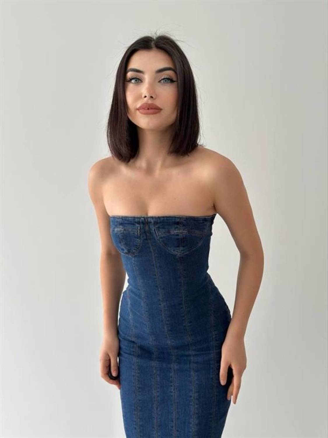 Ener Straplez Elbise