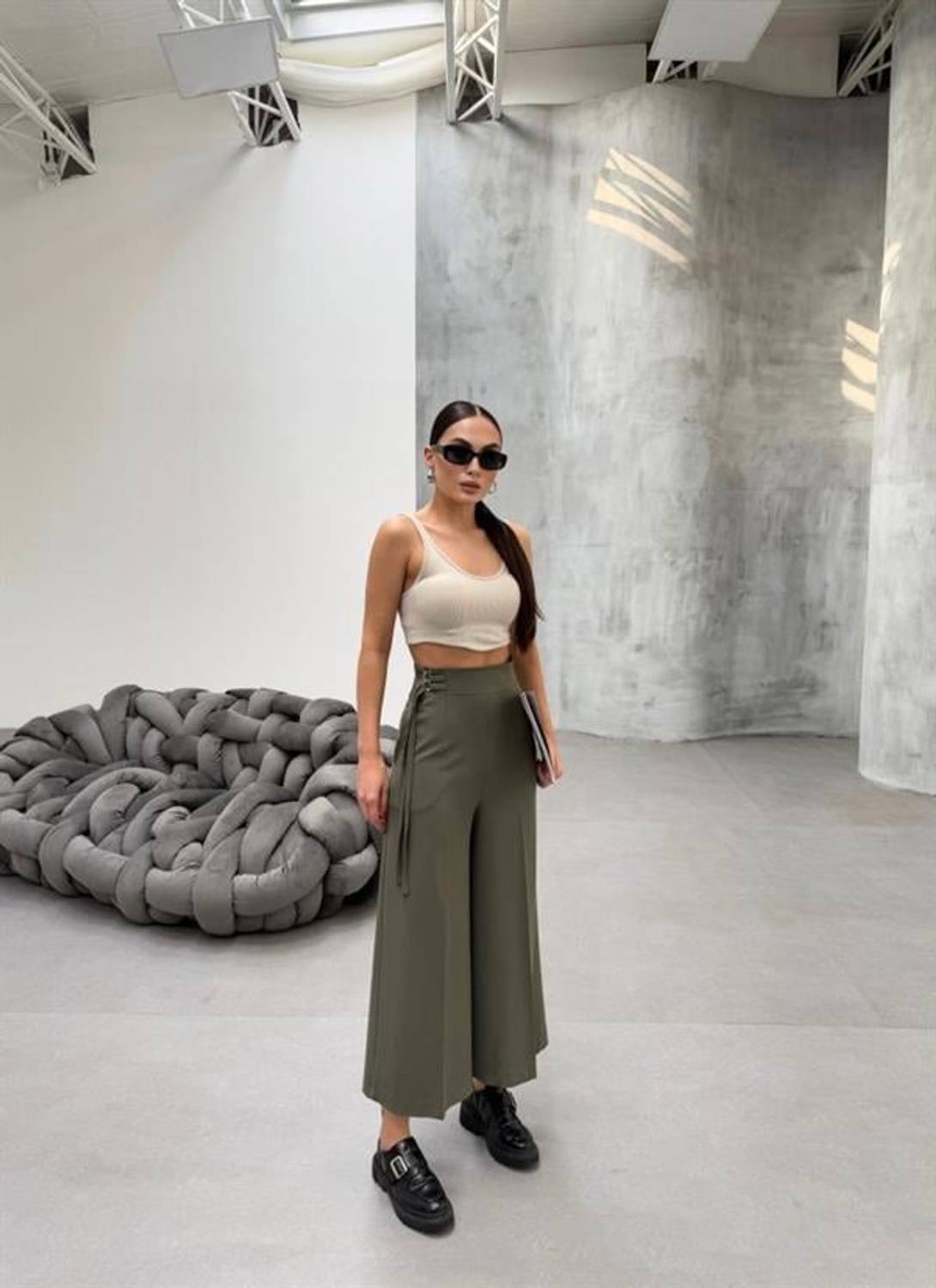 230 Gr Poly Viscose Full Lycra Metal Toka Aksesuarli Pantolon