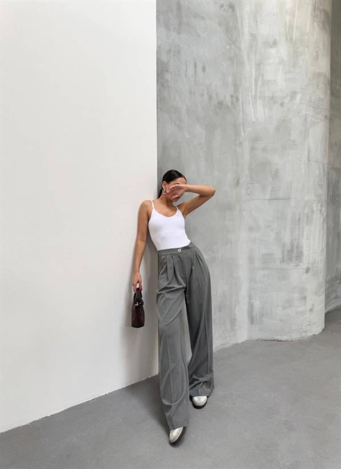 230 Gr Poly Viscose Full Lycra Pi̇leli̇ Palazzo Pantolon