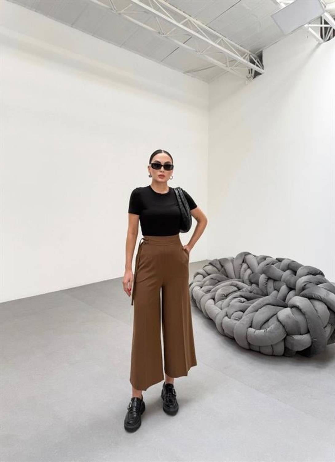 230 Gr Poly Viscose Full Lycra Metal Toka Aksesuarli Pantolon