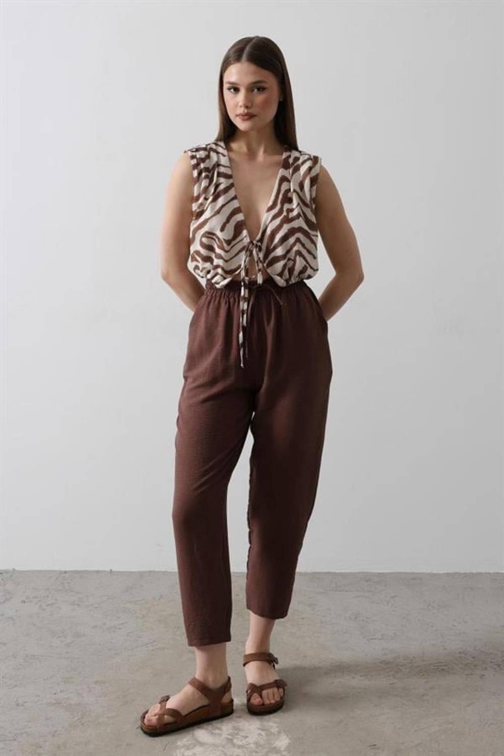 Crop Dokuma Bluz - Çok Renkli