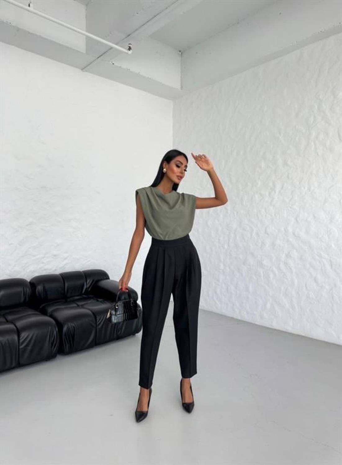 Yüksek Bel Mom Kesi̇m Double Pantolon