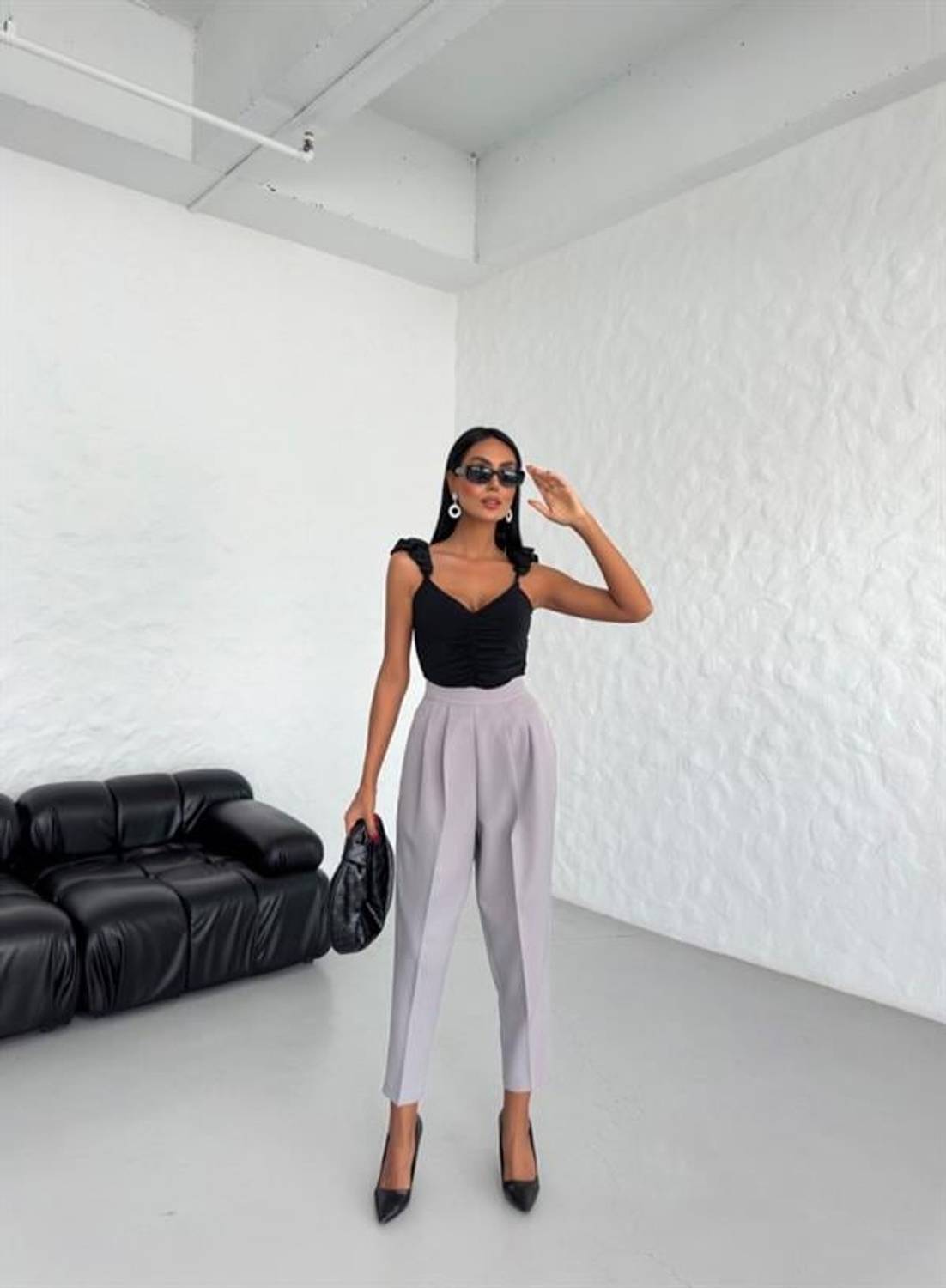 Yüksek Bel Mom Kesi̇m Double Pantolon