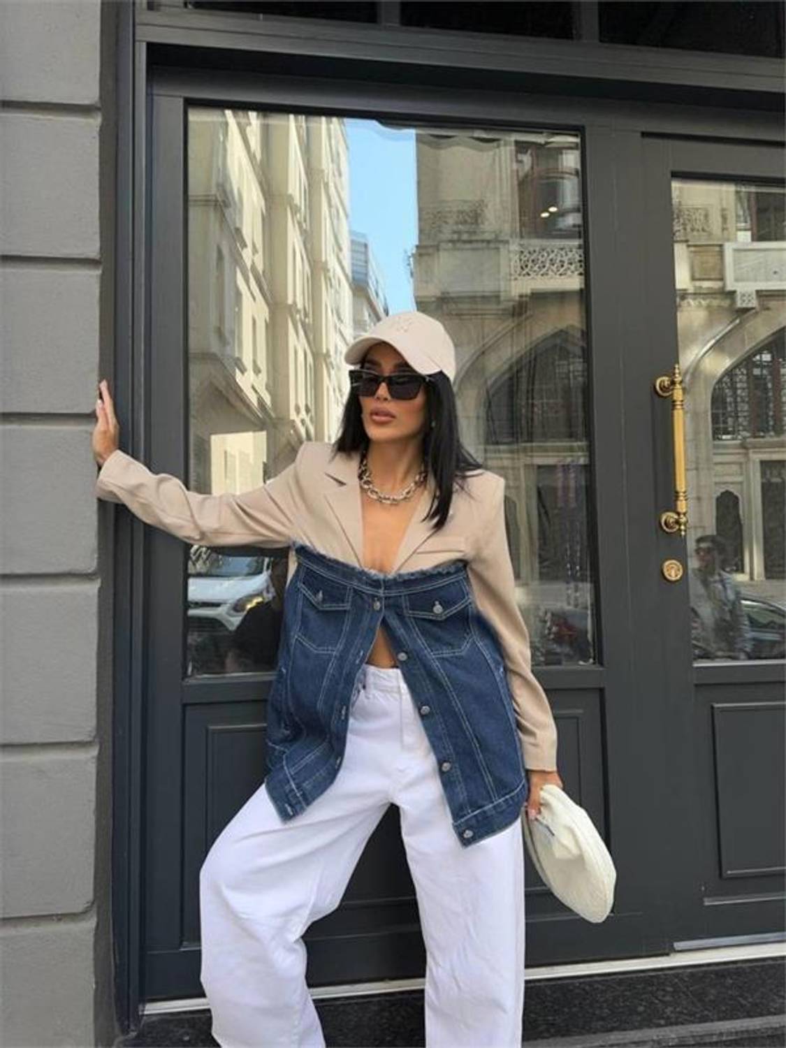 PARÇALI CEKET ÜST ATLAS - ALT KOT - Bej