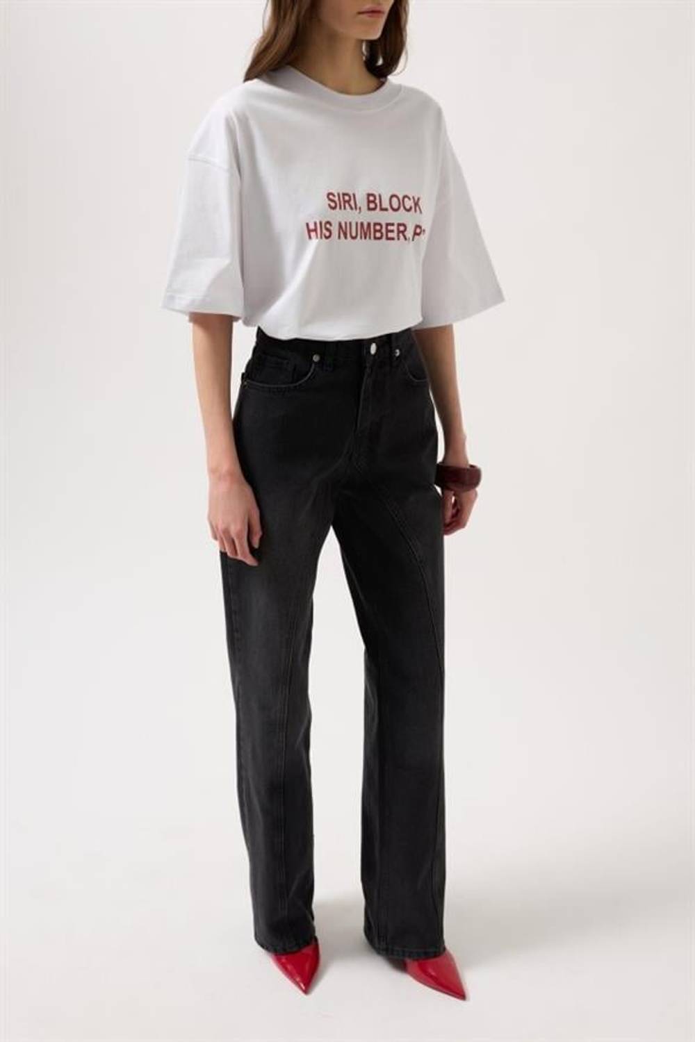 Dikiş Detay Geniş Paça Jean