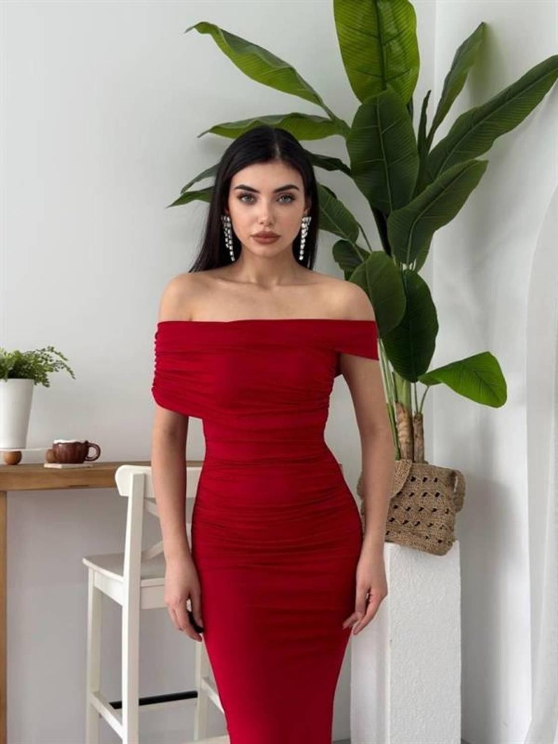 Dron Straplez Elbise