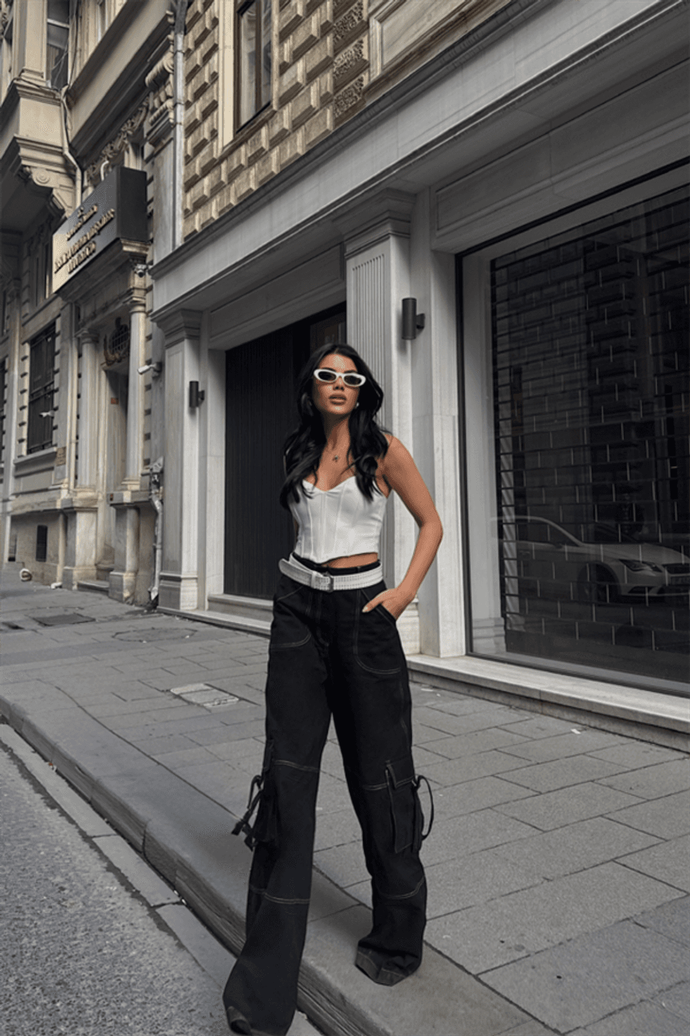 GABARDİN  KARGO PANTOLON - Siyah