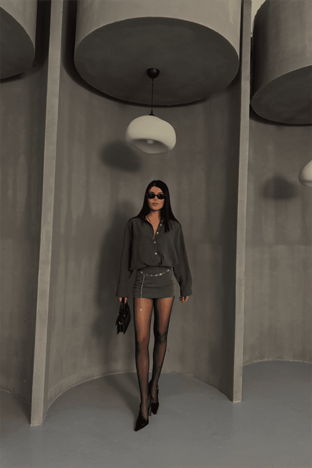 BOYFRİEND GÖMLEK MODAL KUMAŞ OVERSİZE - Antrasit