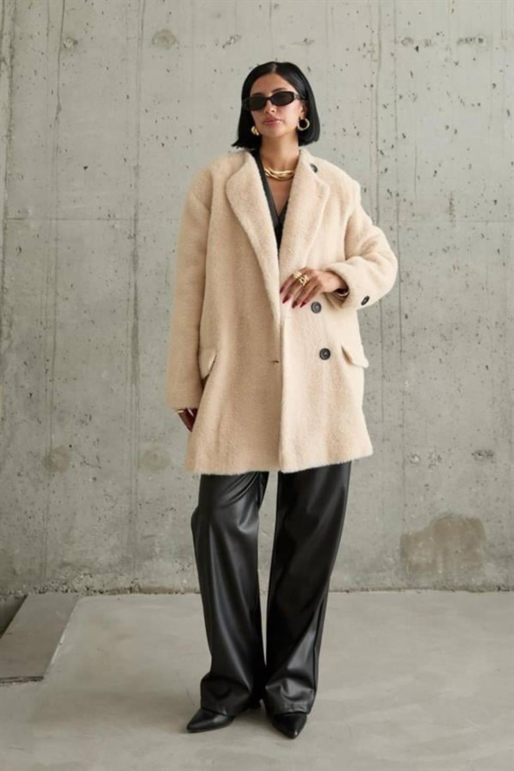 Camel Tüylü Yumoş Kaban