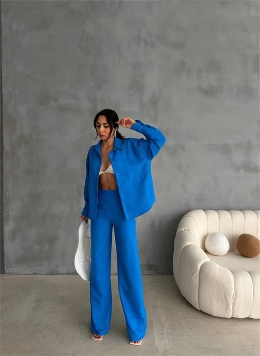 KENDİNDEN DESENLİ JAKARLI TAKIM - Saks