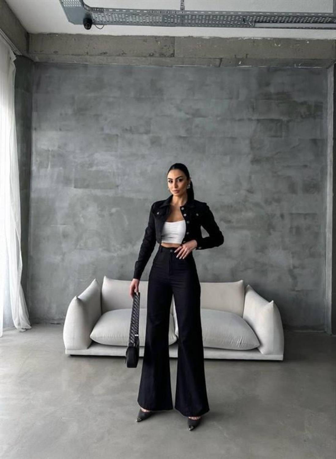 GABARDİN CEKET - PANTOLON TAKIM - Siyah