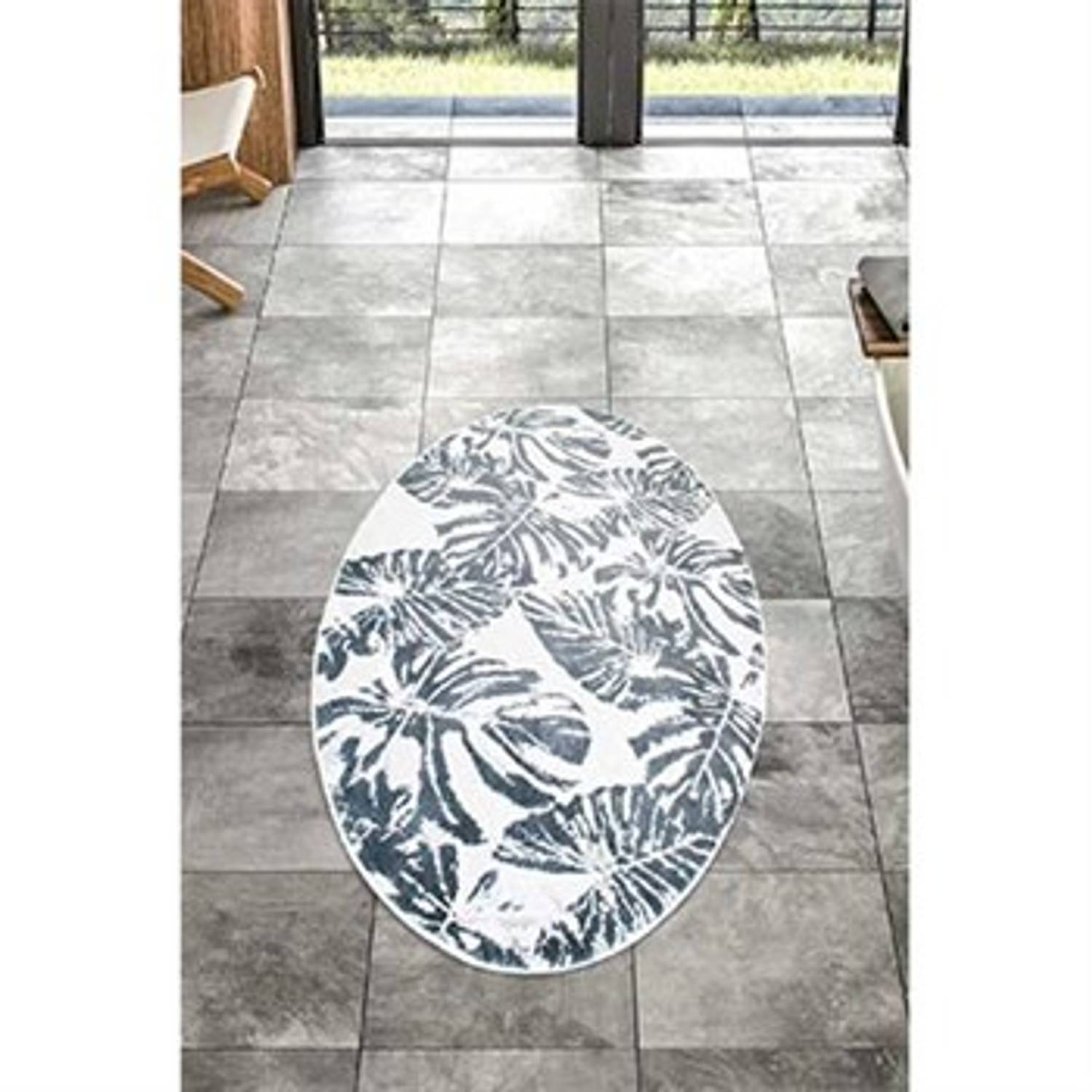 Килимок для ванної İyi Geceler İstanbul 90x120 см, сірий, натуральний бавовняний склад, зносостійкий, легкий у догляді