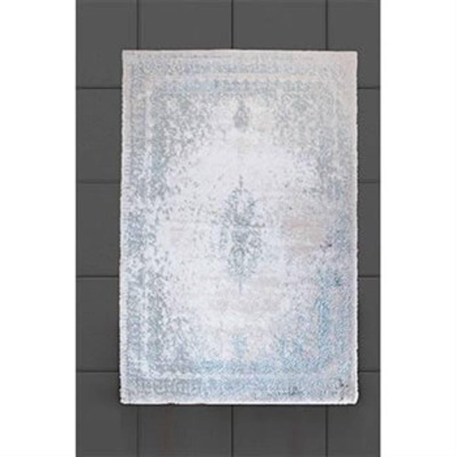 Килимок для ванної İyi Geceler İstanbul 80x150 см Tajmahal Aqua, бавовняна структура, 7 мм висота ворсу, важкий, не має протиковзного дна